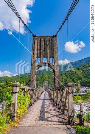 （長野県）国指定重要文化財　桃介橋　秋 136646578