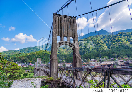 （長野県）国指定重要文化財　桃介橋　秋 136646592