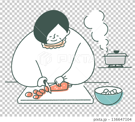 老婦人做飯 136647104