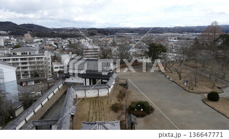 白石城から見る白石の市街地 136647771