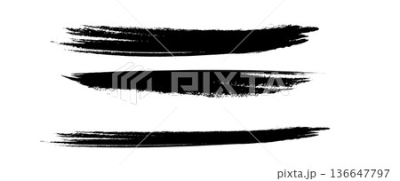 手描き和風インクブラシストローク 136647797