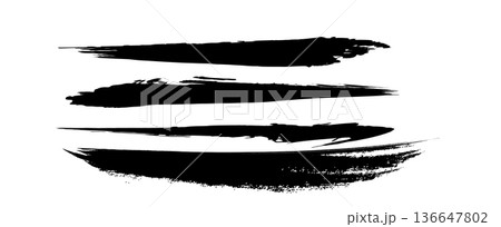 手描き和風インクブラシストローク 136647802