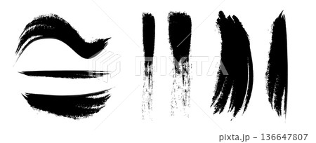 手描き和風インクブラシストローク 136647807