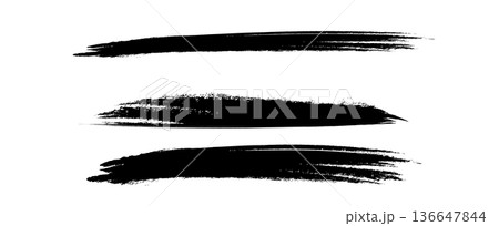 手描き和風インクブラシストローク 136647844