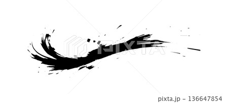 手描き和風インクブラシストローク 136647854
