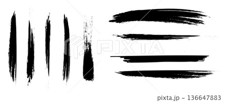手描き和風インクブラシストローク 136647883