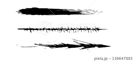 手描き和風インクブラシストローク 手描き和風インクブラシストローク 136647885