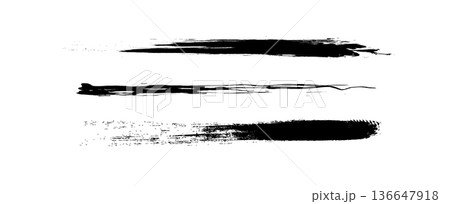 手描き和風インクブラシストローク 手描き和風インクブラシストローク 136647918