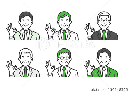OKサイン,社長男性アバターアイコンセット 136648396