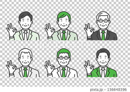 OKサイン,社長男性アバターアイコンセット 136648396