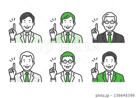 指をさす,社長男性アバターアイコンセット 136648399