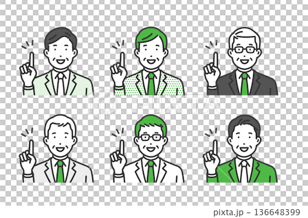 指をさす,社長男性アバターアイコンセット 136648399