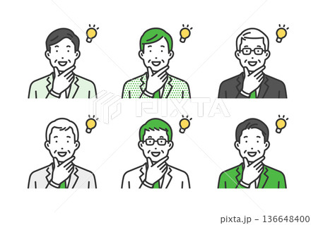 納得,社長男性アバターアイコンセット 納得,社長男性アバターアイコンセット 136648400