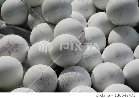 White color Balls closeup 136648473