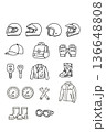 バイク用品とウェアのアイコンセット 136648808