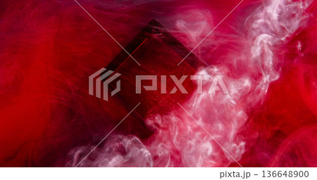 Cube neon paint. Color glitter steam. Defocused red pink purple shimmer cloud splash geometric texture water fume on abstract background. Cube neon paint. Color glitter steam. Defocused red pink purple shimmer cloud splash geometric texture water fume on abstract background. 136648900