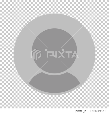 シンプルでおしゃれなデフォルトのユーザーの顔アイコン - グレーの背景の丸い未設定・匿名の人物の素材 シンプルでおしゃれなデフォルトのユーザーの顔アイコン - グレーの背景の丸い未設定・匿名の人物の素材 136649348