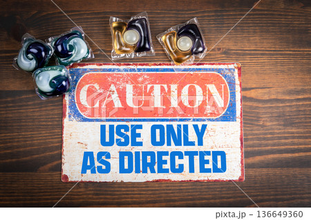 CAUTION Use Only As Directed Laundry Detergent Capsules Safety Instruction 136649360