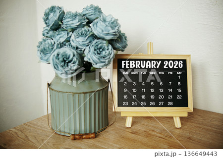 February 2026 annual monthly desk calendar for planning and management 136649443