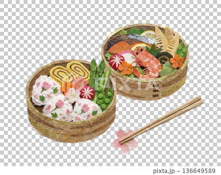 用和紙製作的春季便當，賞櫻便當 136649589