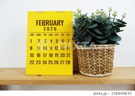 February 2026 annual monthly desk calendar for planning and management 136649635