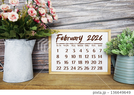 February 2026 annual monthly desk calendar for planning and management 136649649