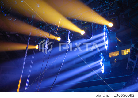 the light is on the stage at the concert 136650092