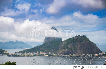 view of Sugarloaf Mountain in Rio de Janeiro view of Sugarloaf Mountain in Rio de Janeiro 136650107