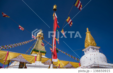 Buddhist architecture in the ancient city of Kathmandu. Nepal. Buddhist architecture in the ancient city of Kathmandu. Nepal. 136650915