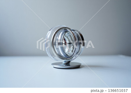transparent glass jar on a white background 136651037