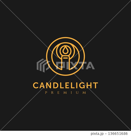 candle light premium logo vector illustration design template 136651686
