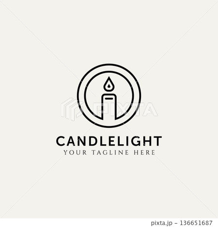 candlelight minimalist line art logo icon template vector illustration design. simple modern spa company logo concept candlelight minimalist line art logo icon template vector illustration design. simple modern spa company logo concept 136651687