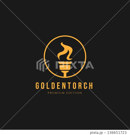 torch minimalist logo design illustration template. simple premium sport,spa logo concept torch minimalist logo design illustration template. simple premium sport,spa logo concept 136651723