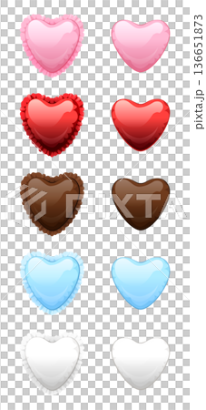 Heart-shaped aluminum balloon set (with frills, 5 colors) 136651873