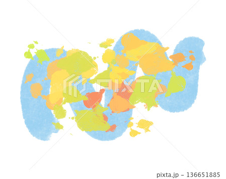 ポップなカラフルなインクの抽象的な背景フレーム　ブルーイエロー 136651885