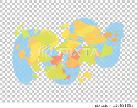 ポップなカラフルなインクの抽象的な背景フレーム　ブルーイエロー 136651885