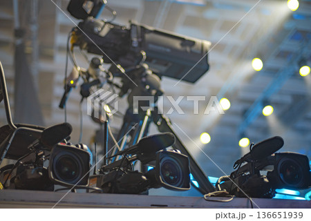 TV camera on the set of the show TV camera on the set of the show 136651939