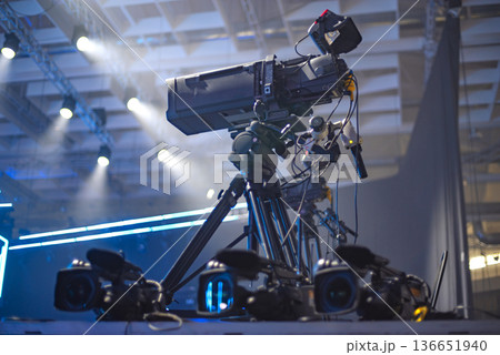 TV camera on the set of the show TV camera on the set of the show 136651940