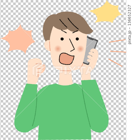 Young man yelling on the phone Young man yelling on the phone 136652327