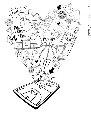 Hand drawing basketball sketches Hand drawing basketball sketches 136652831