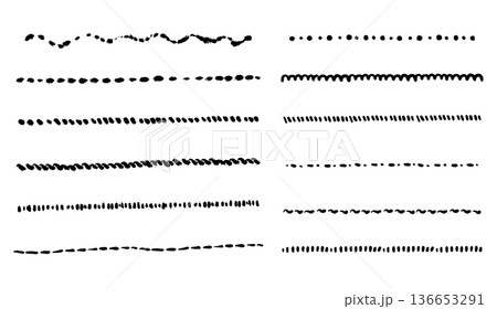 編み物風の手書き線　白黒 136653291