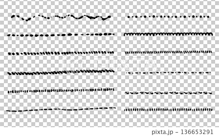 編み物風の手書き線　白黒 136653291