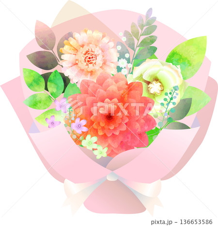 かわいいミニブーケ・ピンク 136653586