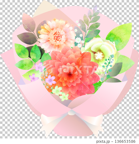 かわいいミニブーケ・ピンク 136653586