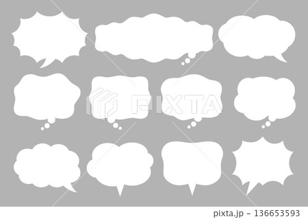 配置が楽！口の位置調整ができる吹き出しイラスト 136653593