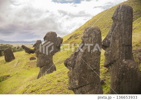 Statues on Easter Island Statues on Easter Island 136653933