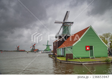 Dutch village of Zaandam. 136653947