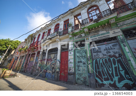 Street graffiti covers houses in Rio Street graffiti covers houses in Rio 136654003