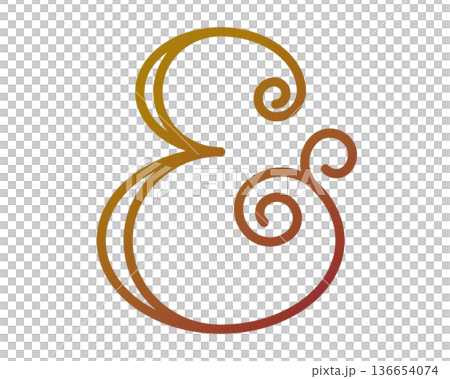 Elegant ampersand symbol with a warm gradient, perfect for design and branding Elegant ampersand symbol with a warm gradient, perfect for design and branding 136654074