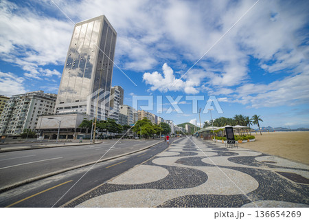 Palm trees and Copacabana beach. Rio 136654269